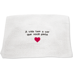 toalha personalizada bordada com frase para manicure kit curtidas