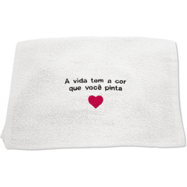 Toalha Bordada com Frase para Manicure "Mais Curtidas" - 28x45cm