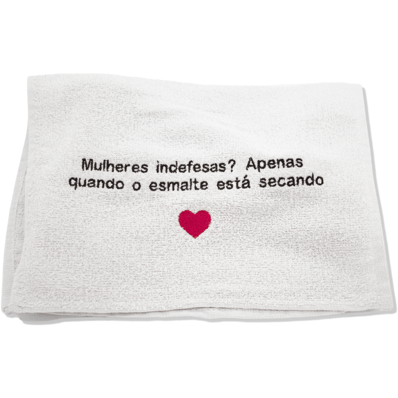 toalha personalizada bordada com frase para manicure kit curtidas