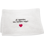 toalha personalizada bordada com frase para manicure kit curtidas