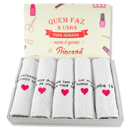 Kit Curtidas - 12 Toalhas com Frases para Manicure - 28x45cm