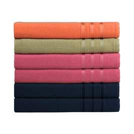 Kit 6 Toalhas De Banho Atacado 100% Algodão Adri - 60x120cm