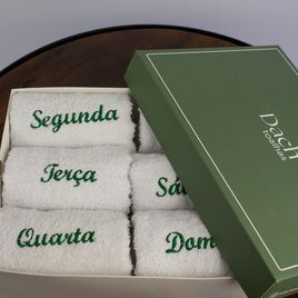 Kit com Panos de Prato Semaninha - 7 Panos - Personalizados para Cozinha