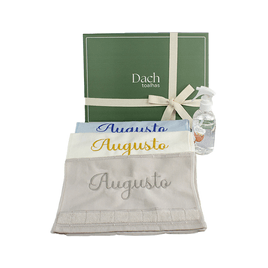 Kit Infantil com 3 Toalhas de Lavabo Personalizáveis + 1 Água Perfumada NasciDoBem
